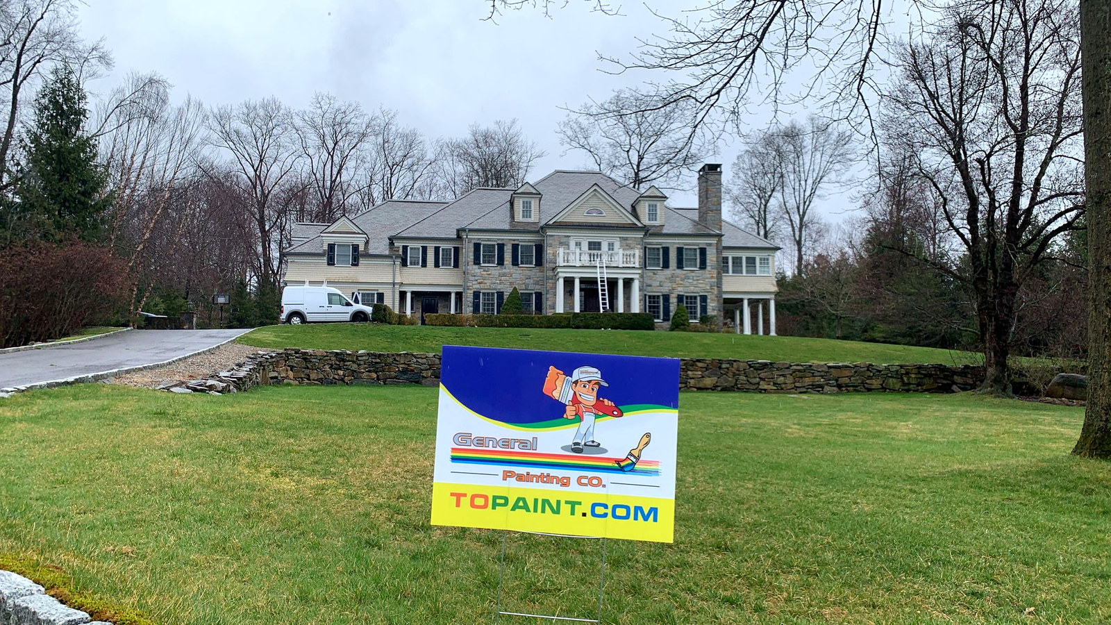Stone and shingle estate mansion in Connecticut
